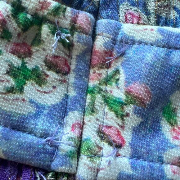 Hemant & Nandita Hera Dress Large Short Sleeve Tiered Georgette Mini - Picture 14 of 16